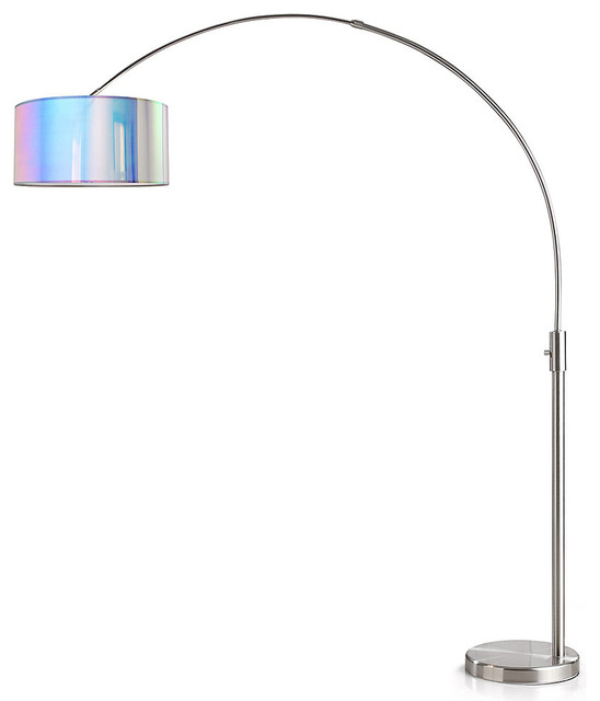 Orbita Dimmable Led Arch Floor Lamp Brushed Nickel Iridescent