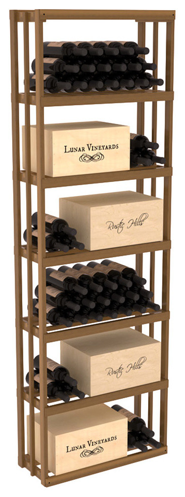 Rectangular Wine Storage Bin, Redwood, Oak/Satin Finish