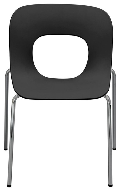 Accent Chairs With Open Backrest And Metal Legs Black Pack Of Four