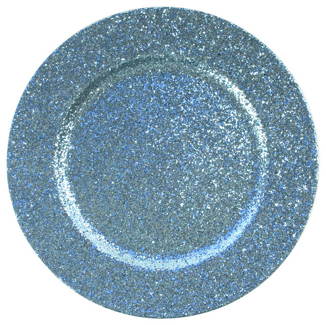 Charge It! by Jay Blue Glitter 13-inch Chargers (Set of 4)