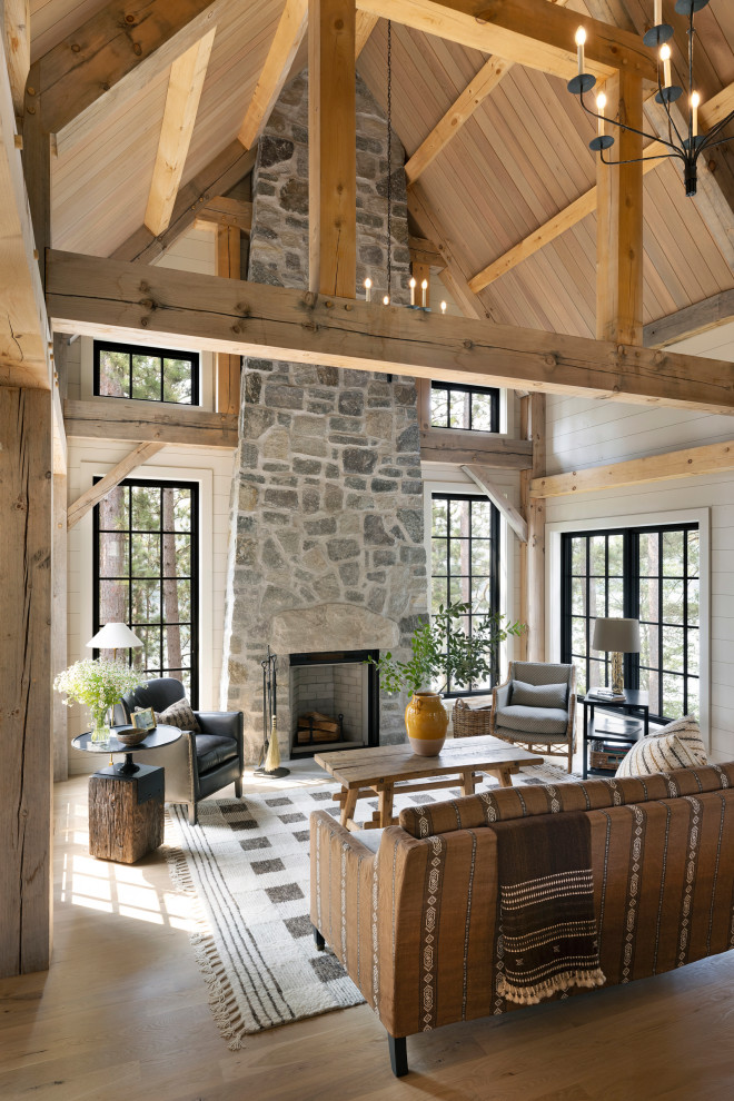 Living room - rustic living room idea in Minneapolis