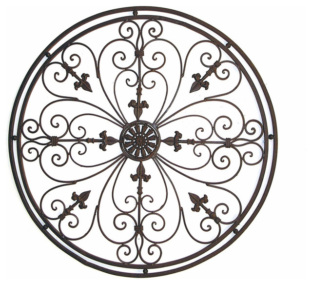 Tuscan Metal Wall Art adrianna 36" round tuscan wrought iron metal wall grille plaque Tuscan Metal Wall Art adrianna 36" round tuscan wrought iron metal wall grille plaque