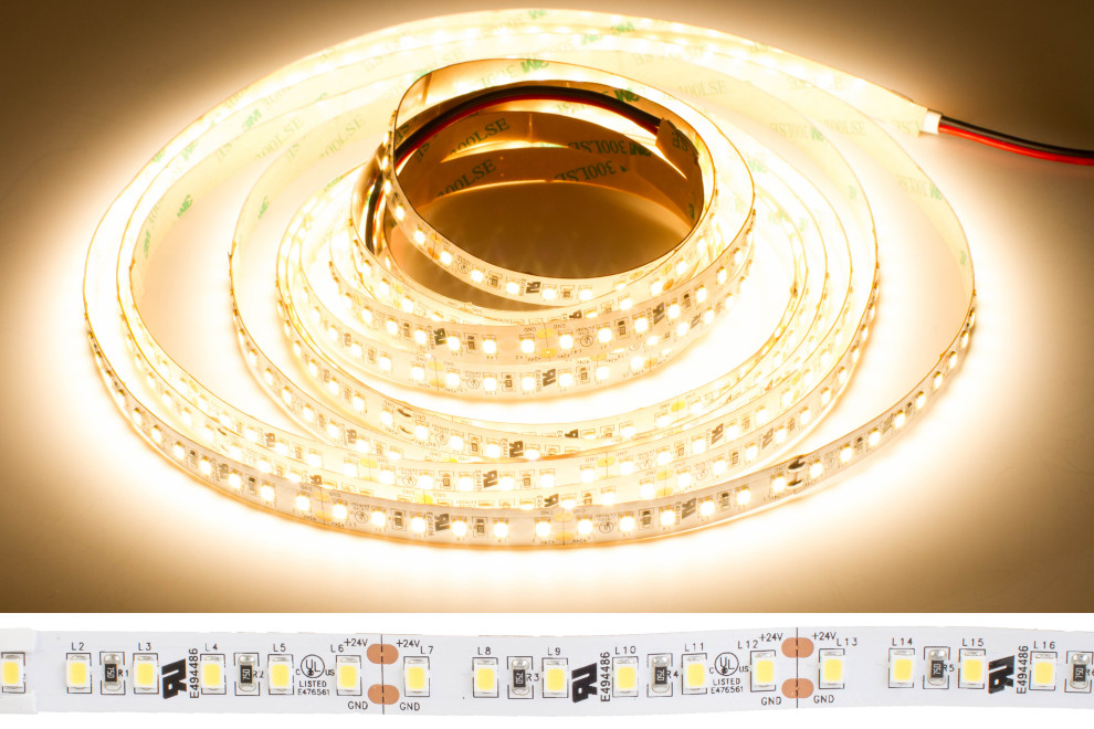 UL Listed 95 CRI LED STRIP Light Highest Brightness 600 LED chip per roll, 3000k Warm White
