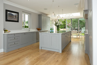Barn Swimming Pool Windsor Home - Grey & White Shaker Kitchen - Contemporary ...
