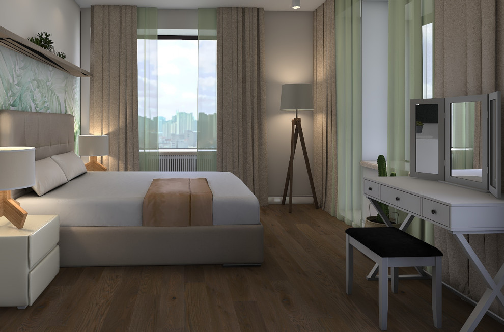 Квартира в стиле эко-минимализм 77 кв.м. в ЖК "Первый Московский Город Парк"