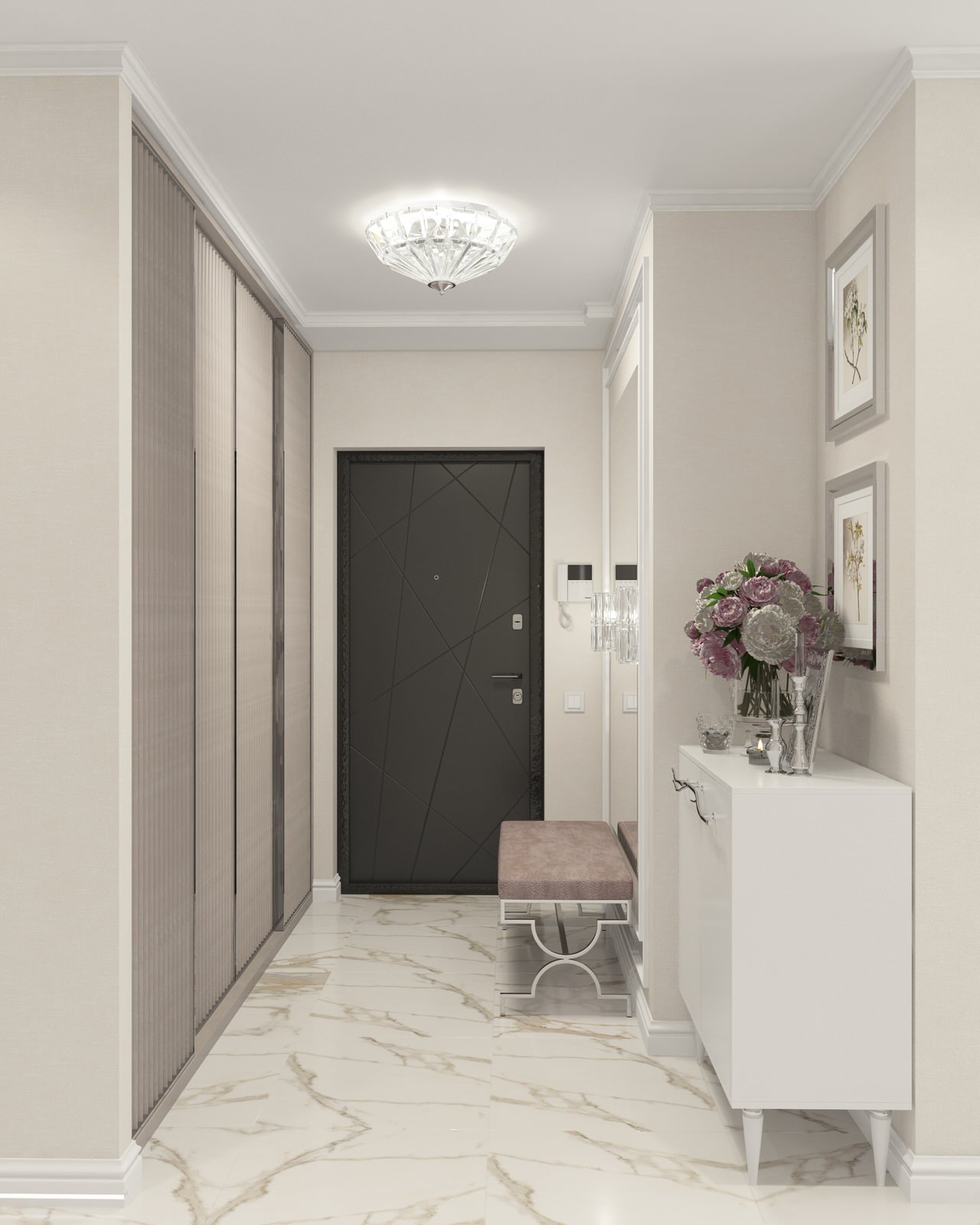 Нежнейший дизайн трехкомнатной квартиры