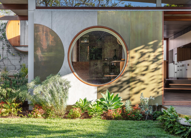 Living Space Framed Window midcentury-exterior