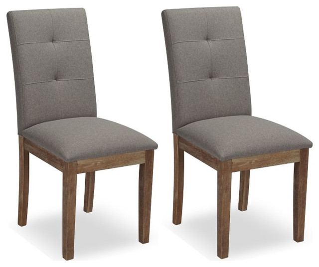 Homycasa Solid Wood Tufted Parsons Dining Chair (Set of 2