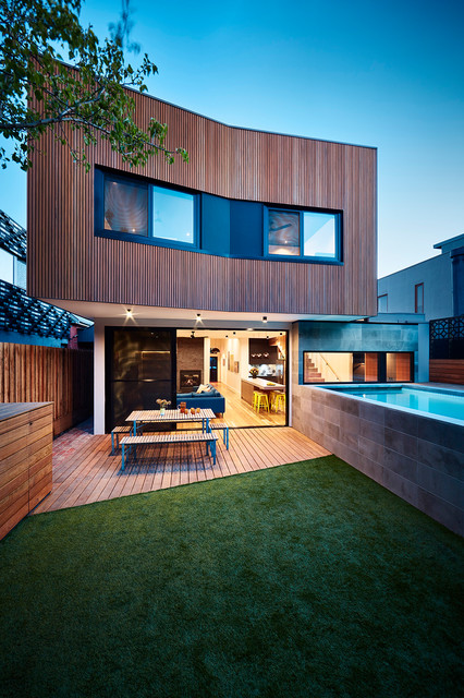 Burnley House contemporary-uteplats