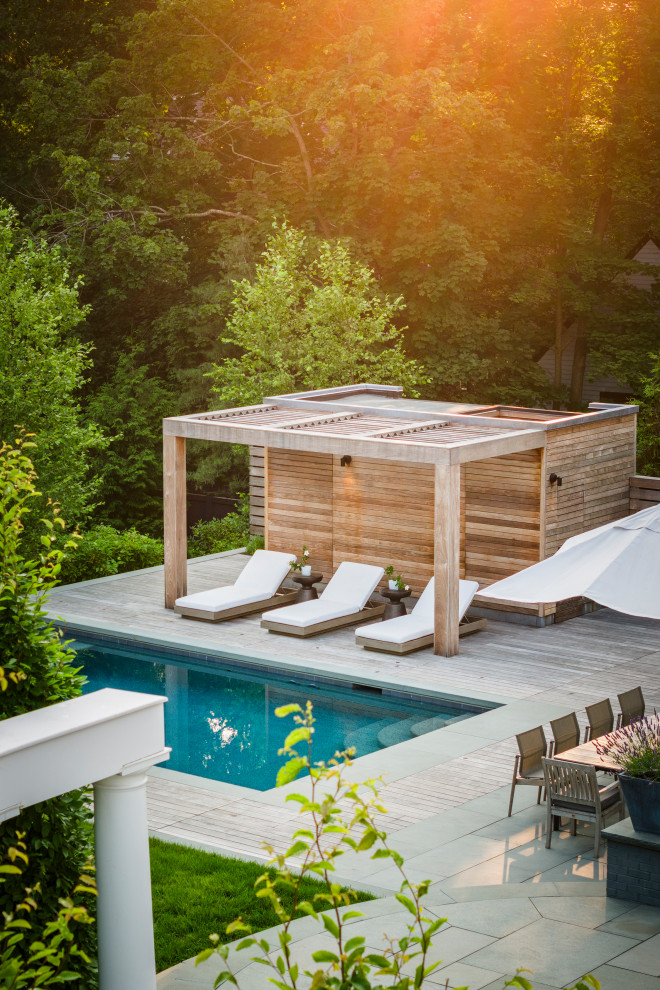Inspiration for a transitional pool remodel in Boston