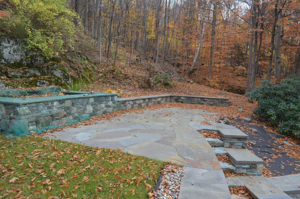 Williston - Retaining walls, water feature, chimney, & walkway