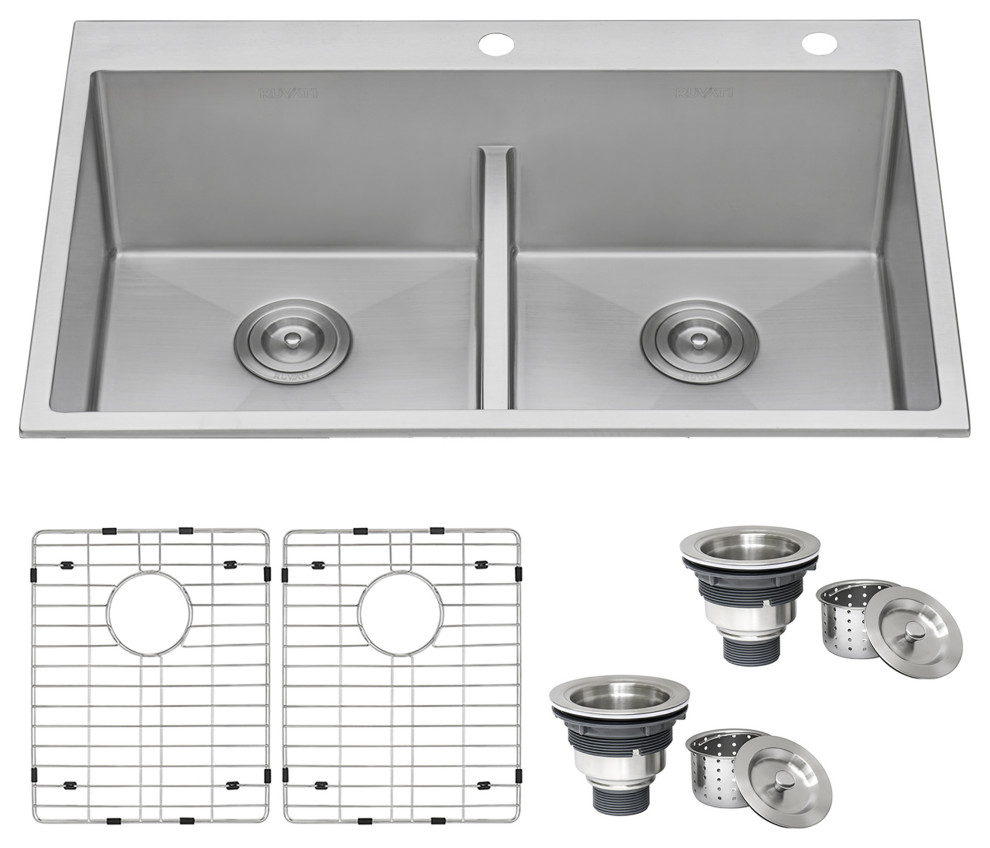 Ruvati Topmount Spülbecken 63,5x55,9 Cm – 16G Edelstahl, 30,5 Cm Tief, Für Hauswirtschaftsraum