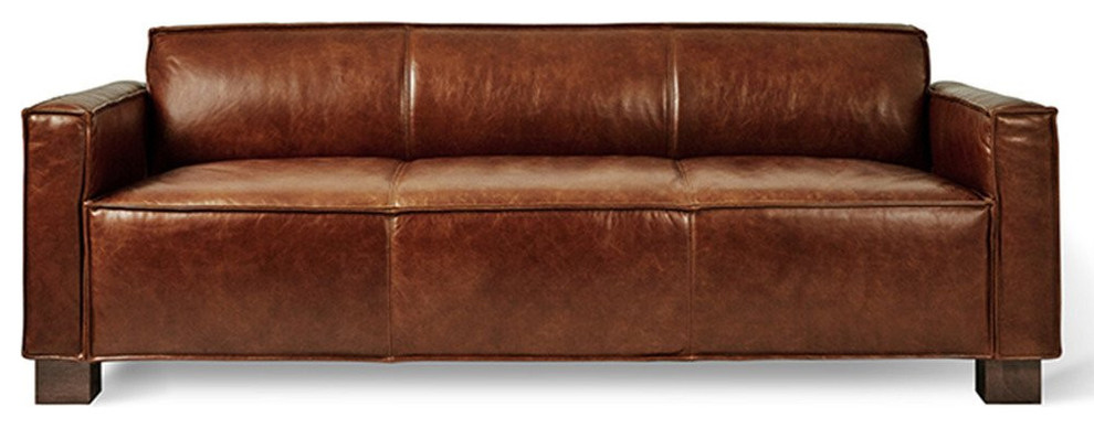 Cabot Sofa, Saddle Brown Leather