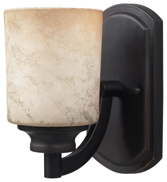 Canarm Warren 1 Light Wall Sconse Vanity Light With In Rubbed Antique Bronze Transitional Bathroom Vanity Lighting By Buildcom