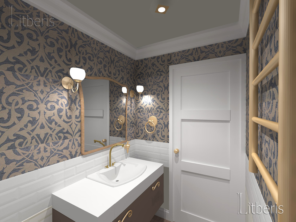 Современный светлый интерьер квартиры с элементами классики