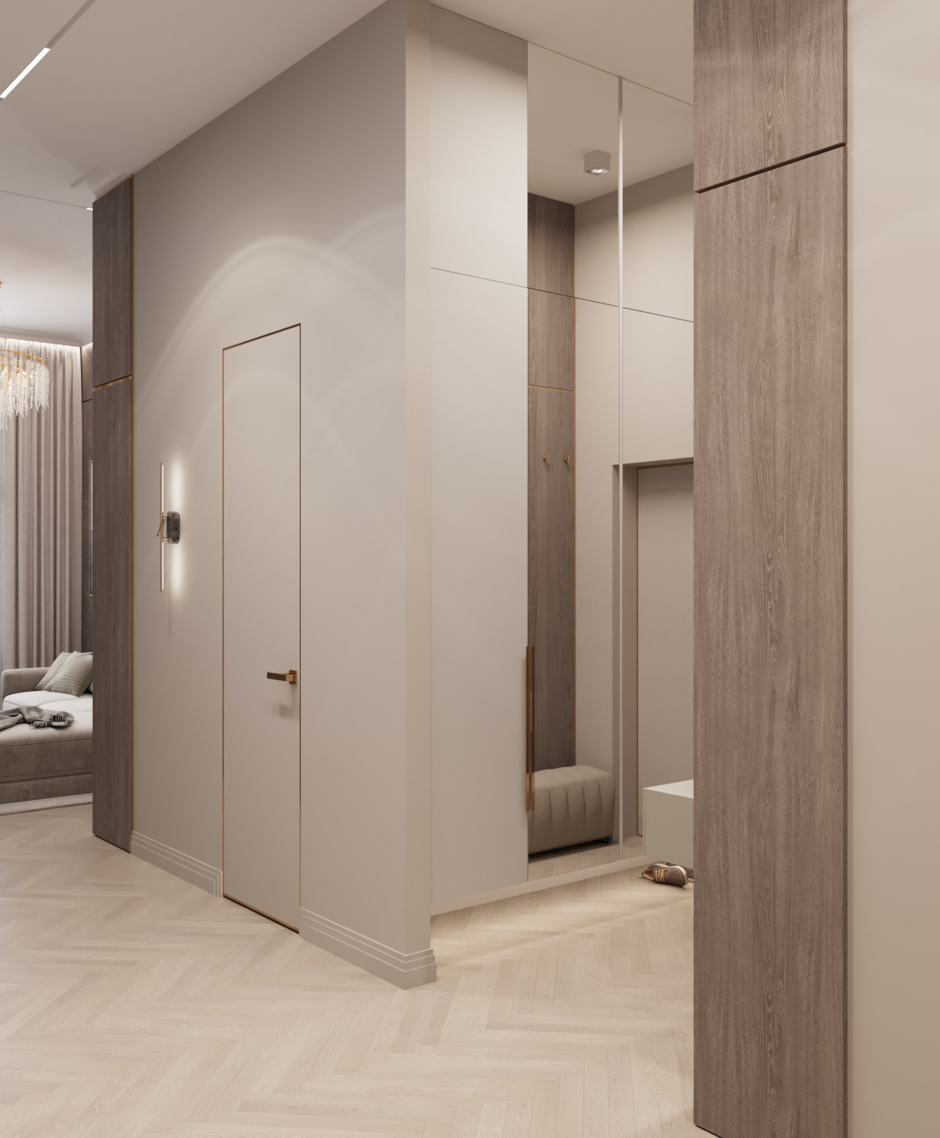 Прихожая-холл в квартире ЖК "Олимпика" г. Екатеринбург