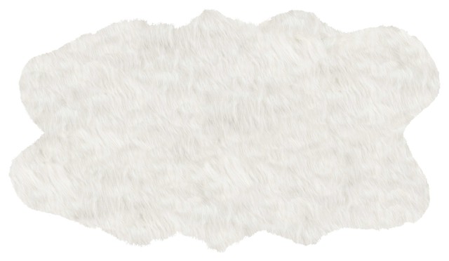 Off White Quattro Faux Sheepskin Area, Off White Faux Fur Area Rug