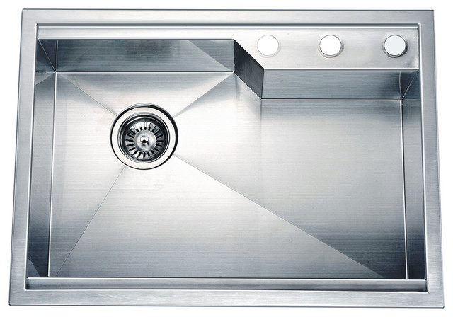 Dawn Dual Mount Square Single Bowl Sink With Rear Corner Drain And 3 Holes