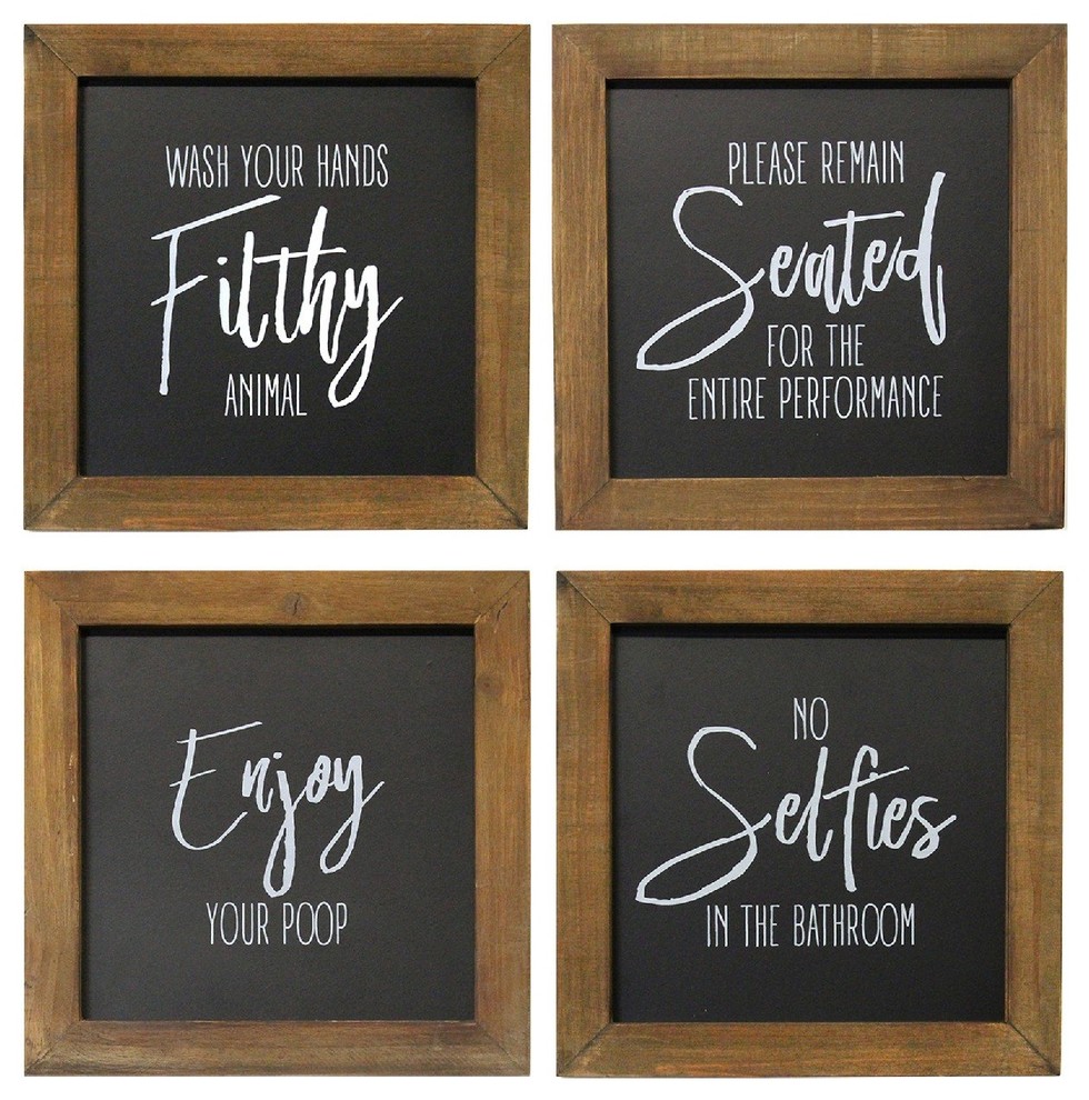 Stratton Home Decor Set Of 4 Bathroom Wall Art - Contemporary - Prints And Posters - By Stratton Home Decor | Houzz