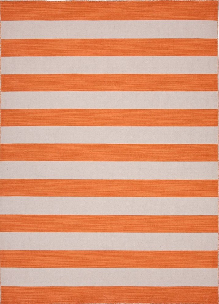 Solid/Striped Pura Vida 4'x6' Rectangle Vermillion Orange-Vermillion Orange Area
