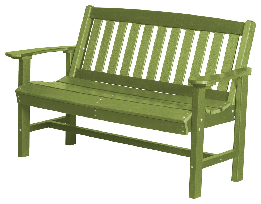 Wildridge Classic Recycled Plastic Mission Bench, Lime Green