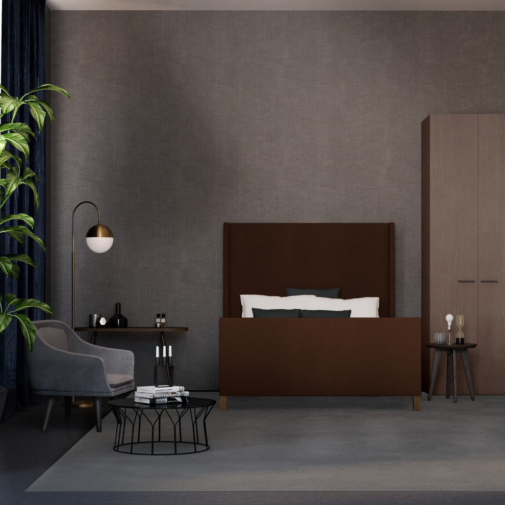 Bedroom - mid-century modern bedroom idea in Denver