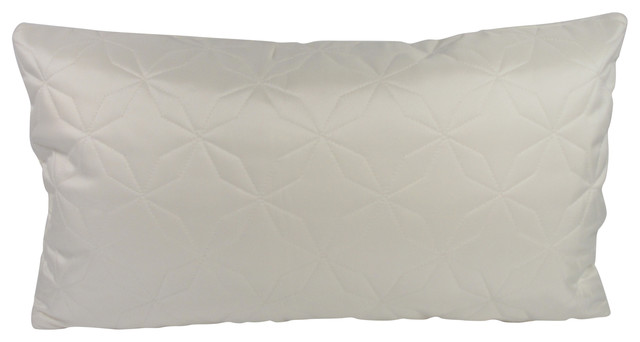 Jeff L Designs - Modern White Lumbar Throw Pillow with Feather Down Insert - View in Your Room ...