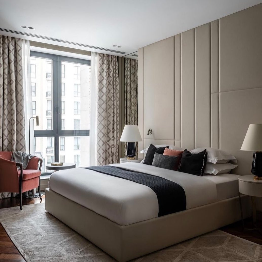 Мягкие стеновые панели в спальне