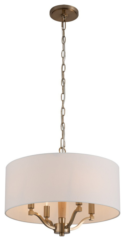Curva 4-Light Drum Chandelier in Brushed Champagne Gold