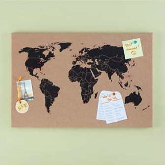 Kids World Map Corkboard