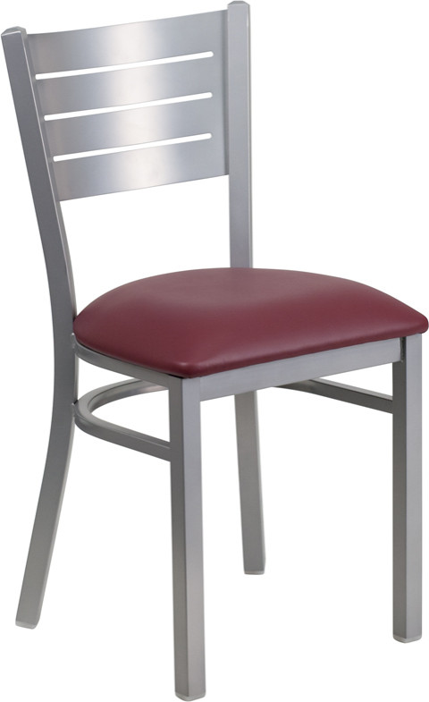 Silver Slat Chair-Burg Seat