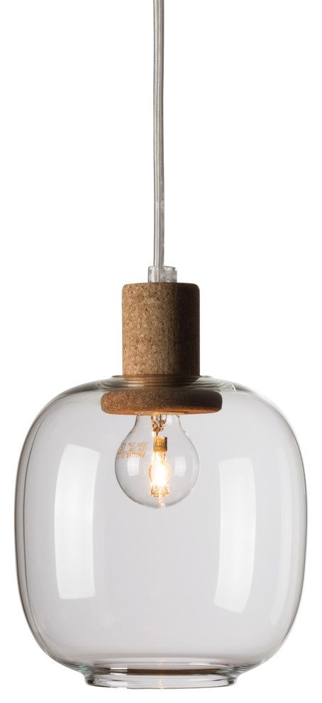 1-Light Pendant Lamp, Clear