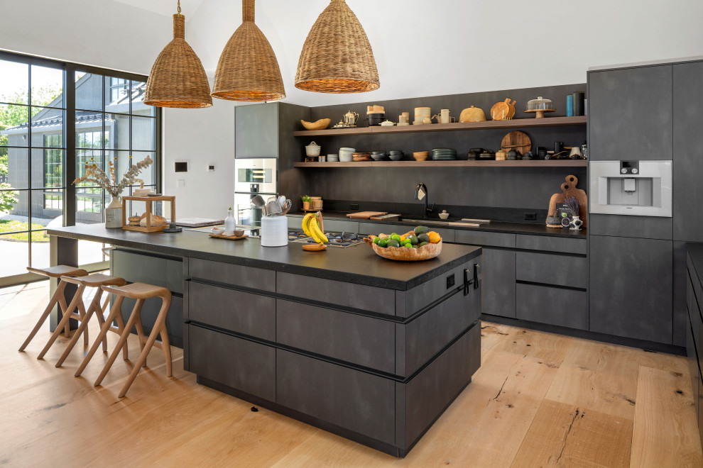 Example of a mountain style kitchen design in New York
