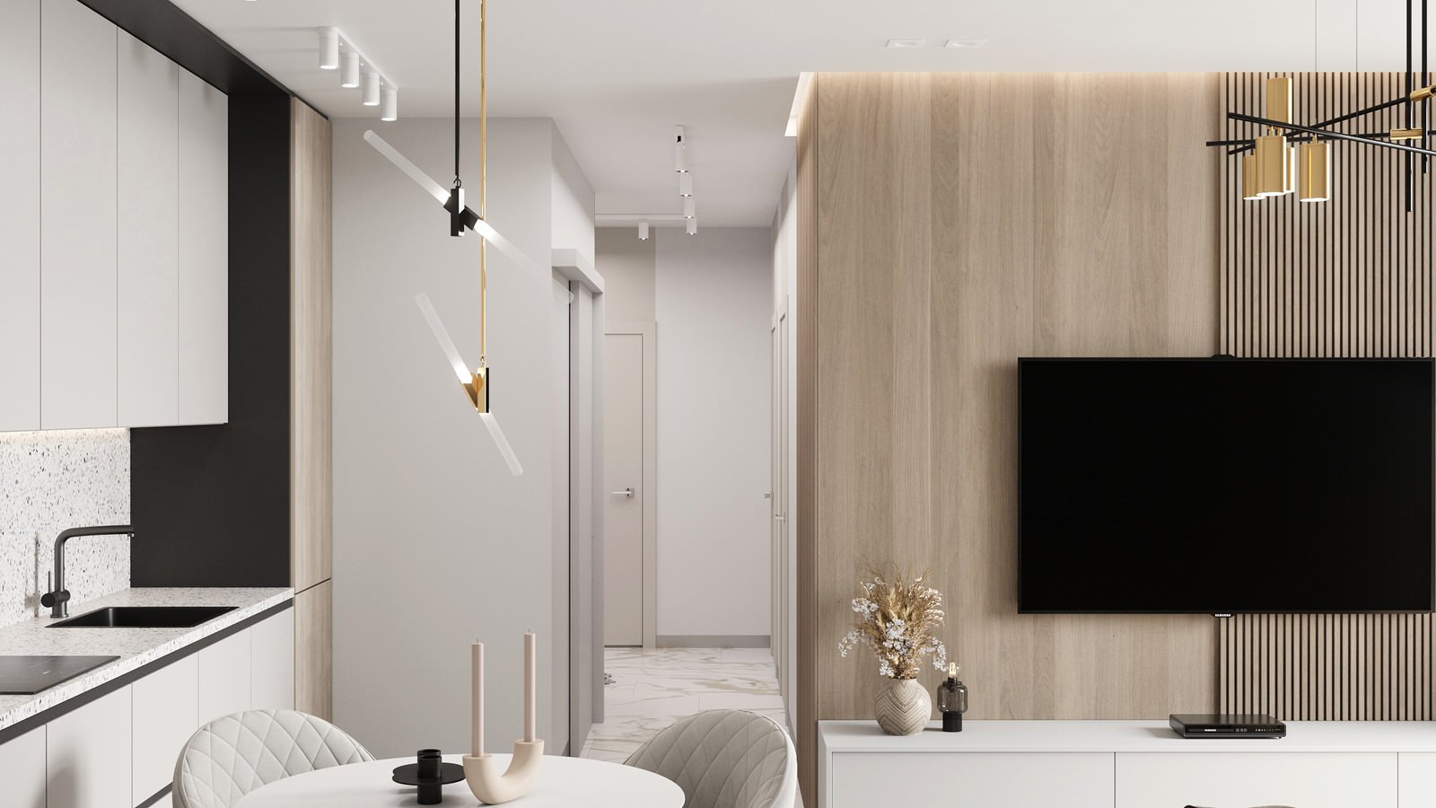 3-комнатная квартира в светлых оттенках