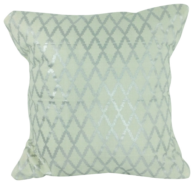 Silver Diamond Print Pillow Cover by BohoCHIC Maui