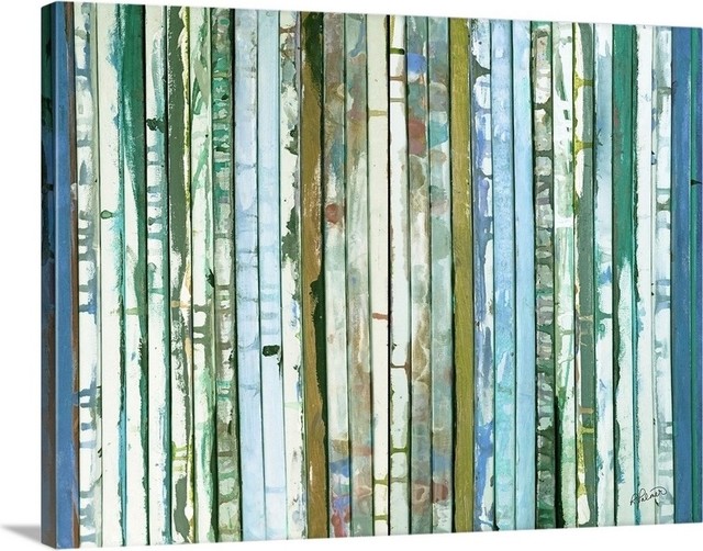 "A Day At The Beach" Wrapped Canvas Art Print, 24"x18" - Beach Style ...