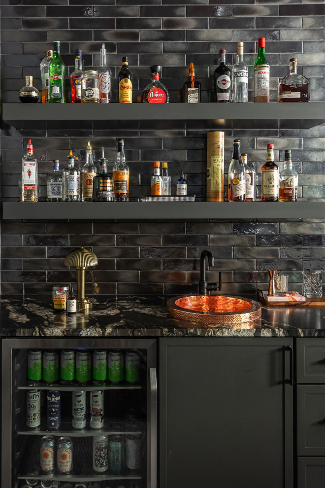 Phoenix Rising in Chicago - Transitional home bar photo in Chicago