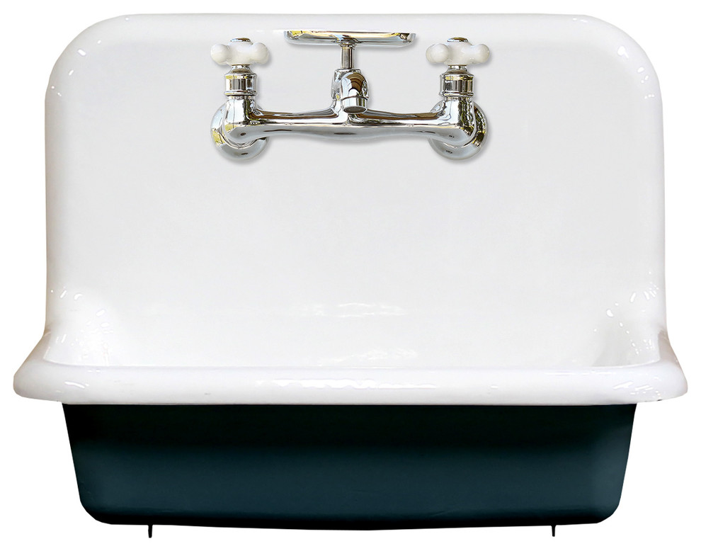 Green Blue Chrome New Wall Mount Cast Iron Utility Sink Antique Inspired Deep Basin High Back Porcelain Farm Bath Package Home Kitchen Evertribehq Handmade Products - Wall Mount Laundry Sink Blue