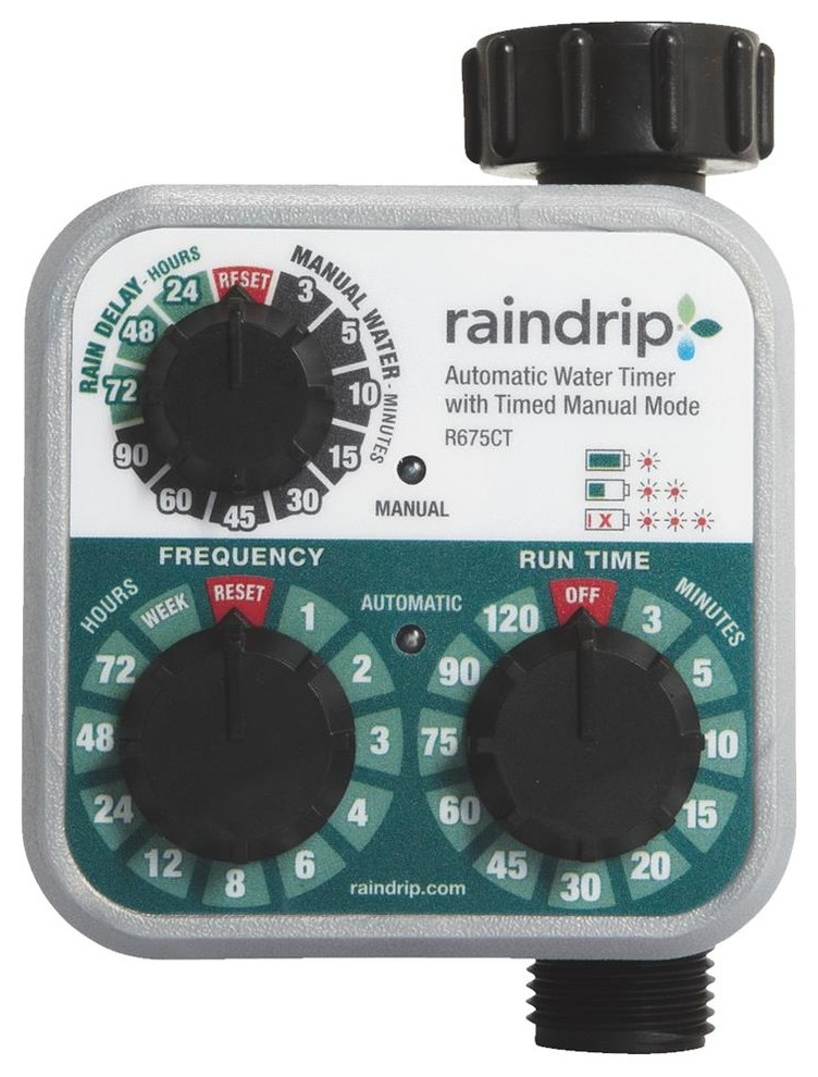 Raindrip 3Dial Drip Water Timer R675CT Traditional Watering And