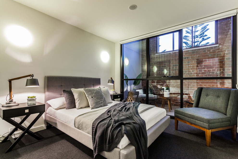 Design ideas for an industrial bedroom in Perth.