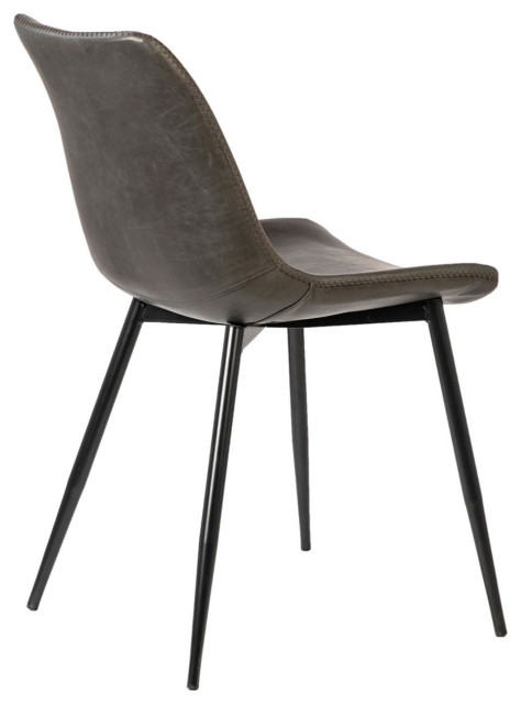 Charcoal Leather Dining Chair - Midcentury - Dining Chairs - by Design ...