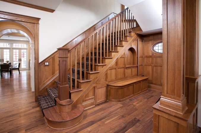 Traditional staircase in Minneapolis.