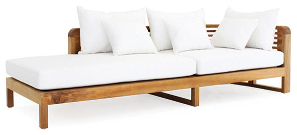 OASIQ Hamilton Chaise Lounge Arm Right With Canvas Natural Cushions