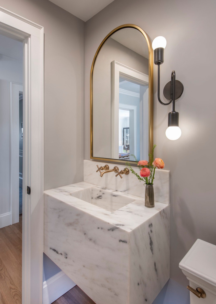 Inspiration for a transitional bathroom remodel in Boston