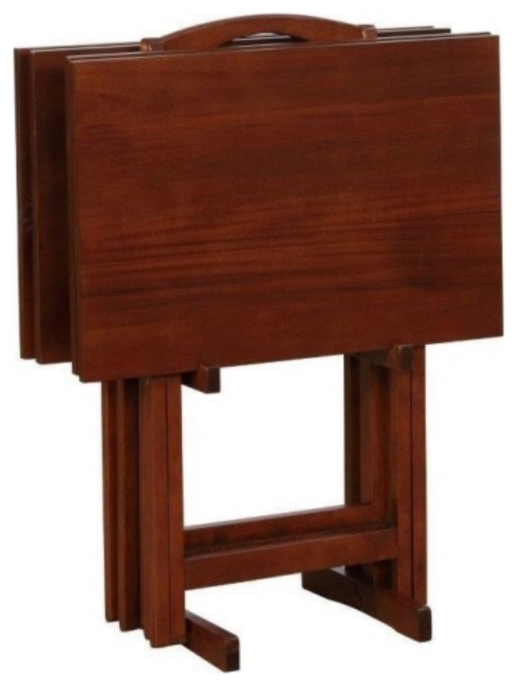 Hazelnut Tray Tables Transitional Tv Trays by VirVentures Houzz