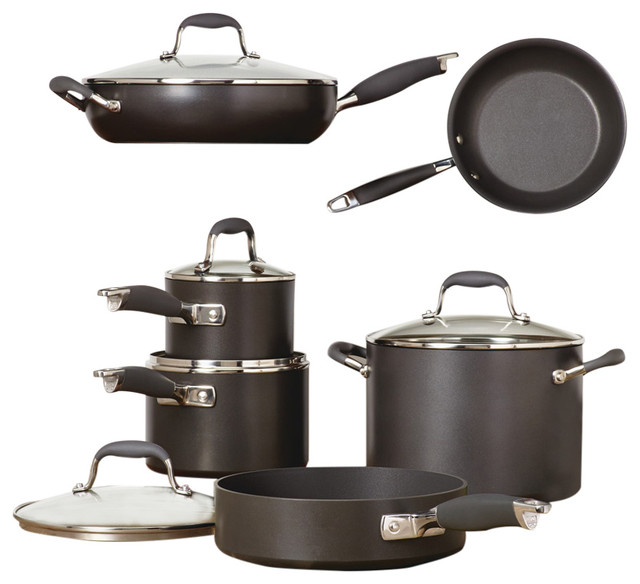 Advanced HardAnodized Nonstick 10" French Skillet, Gray Contemporary