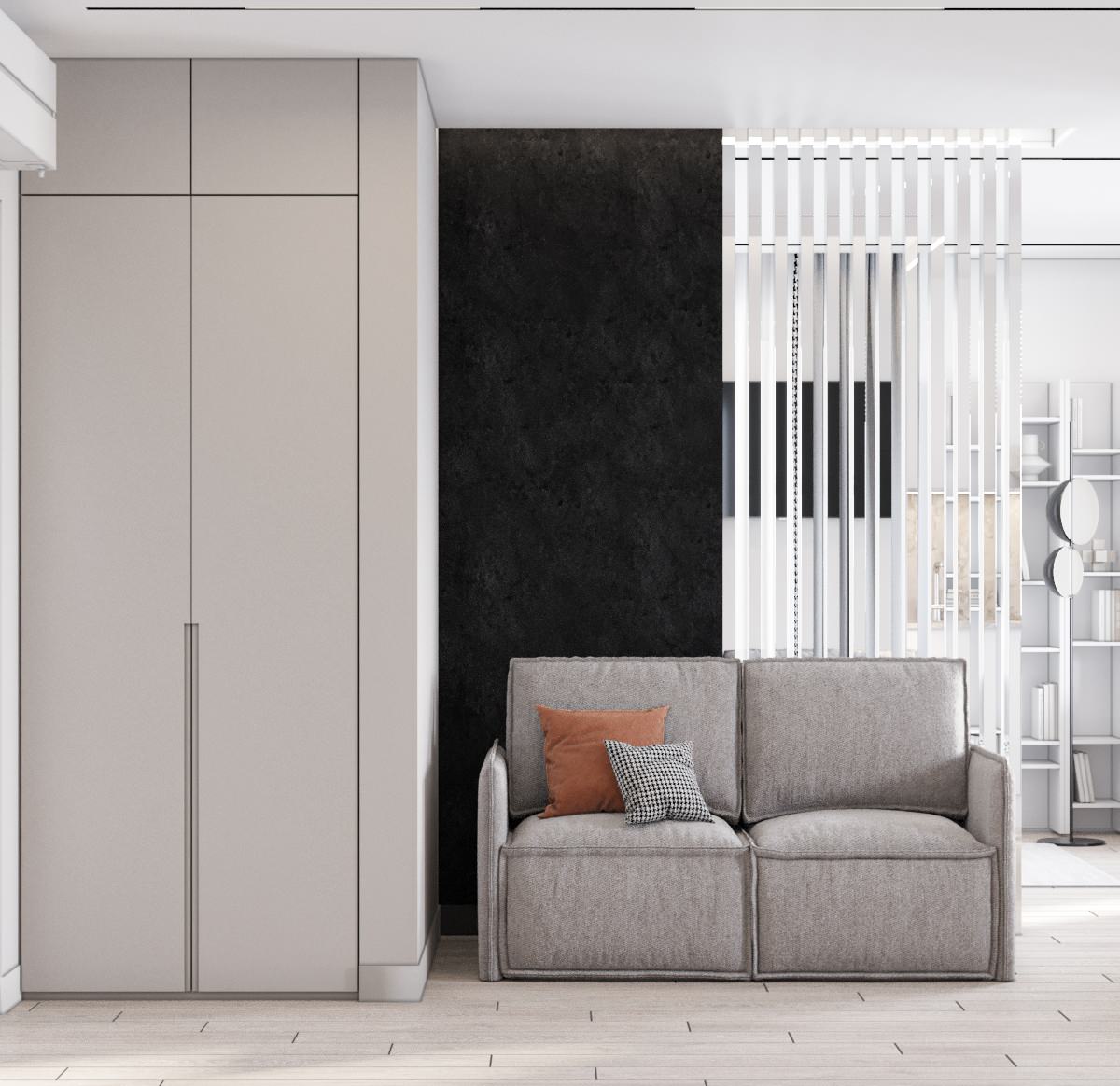 Дизайн  интерьера студии ЖК Аквамарин