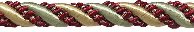 DÉCOPRO 10 Yard Value Pack of Large Wine 30 Ft / 9 Meters Green 7/16 inch Imperial II Decorative Cord Without Lip Style# 716I2 Color: Cherry Grove 4770 Gold