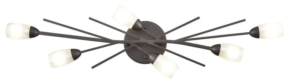 Ocotillo 6-Light Vanity Light, Oil Rubbed Bronze With Frosted Glass