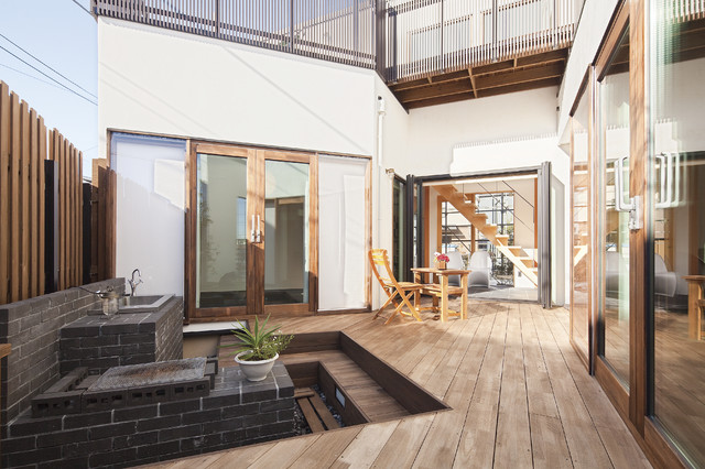 漆喰の家 asiatisk-terrasse